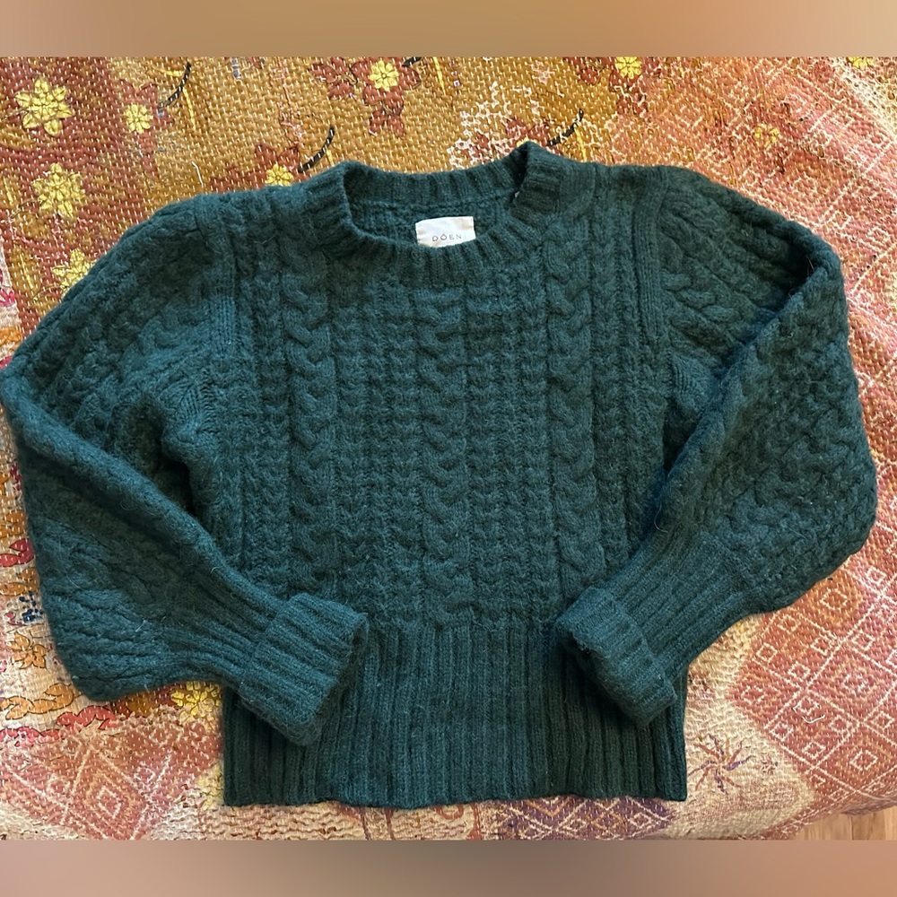 Doen Green Alpaca sweater xs EUC